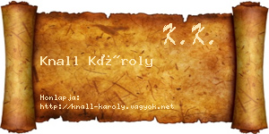 Knall Károly névjegykártya